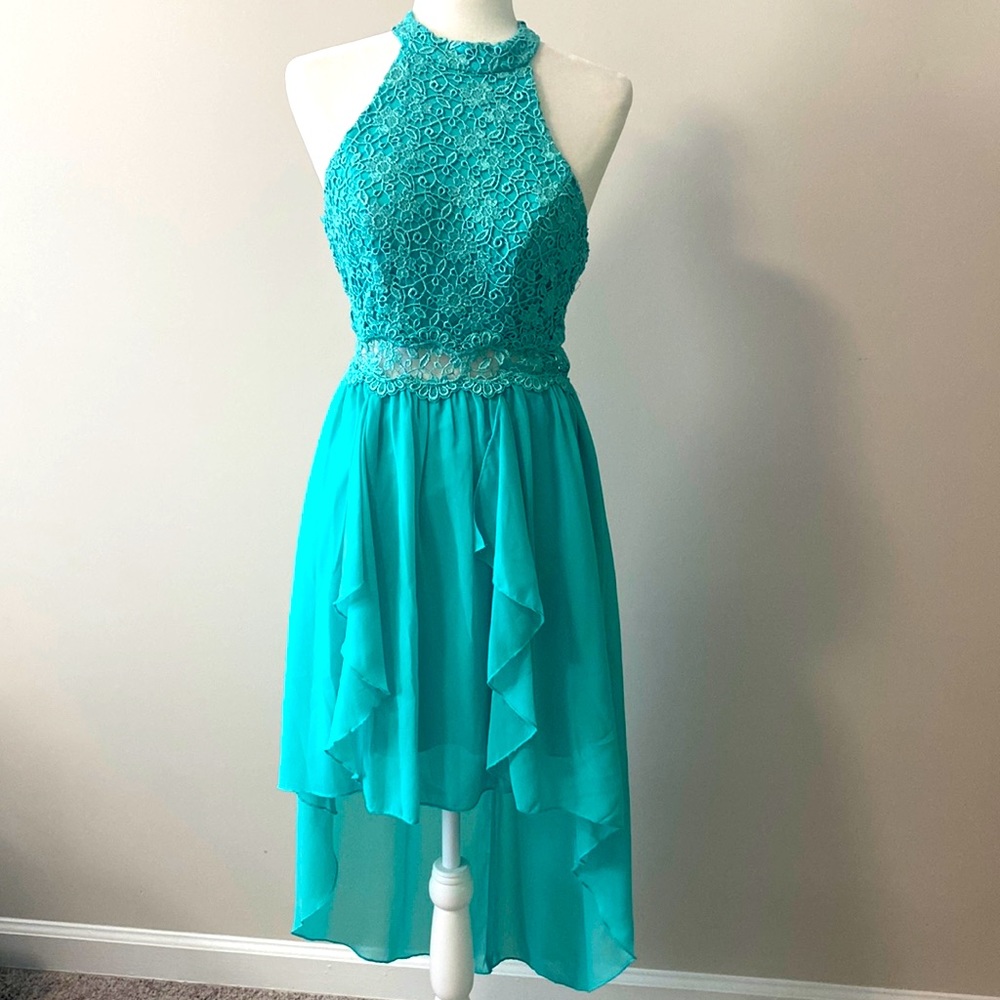 Jodi Kristopher Formal Teal Dress